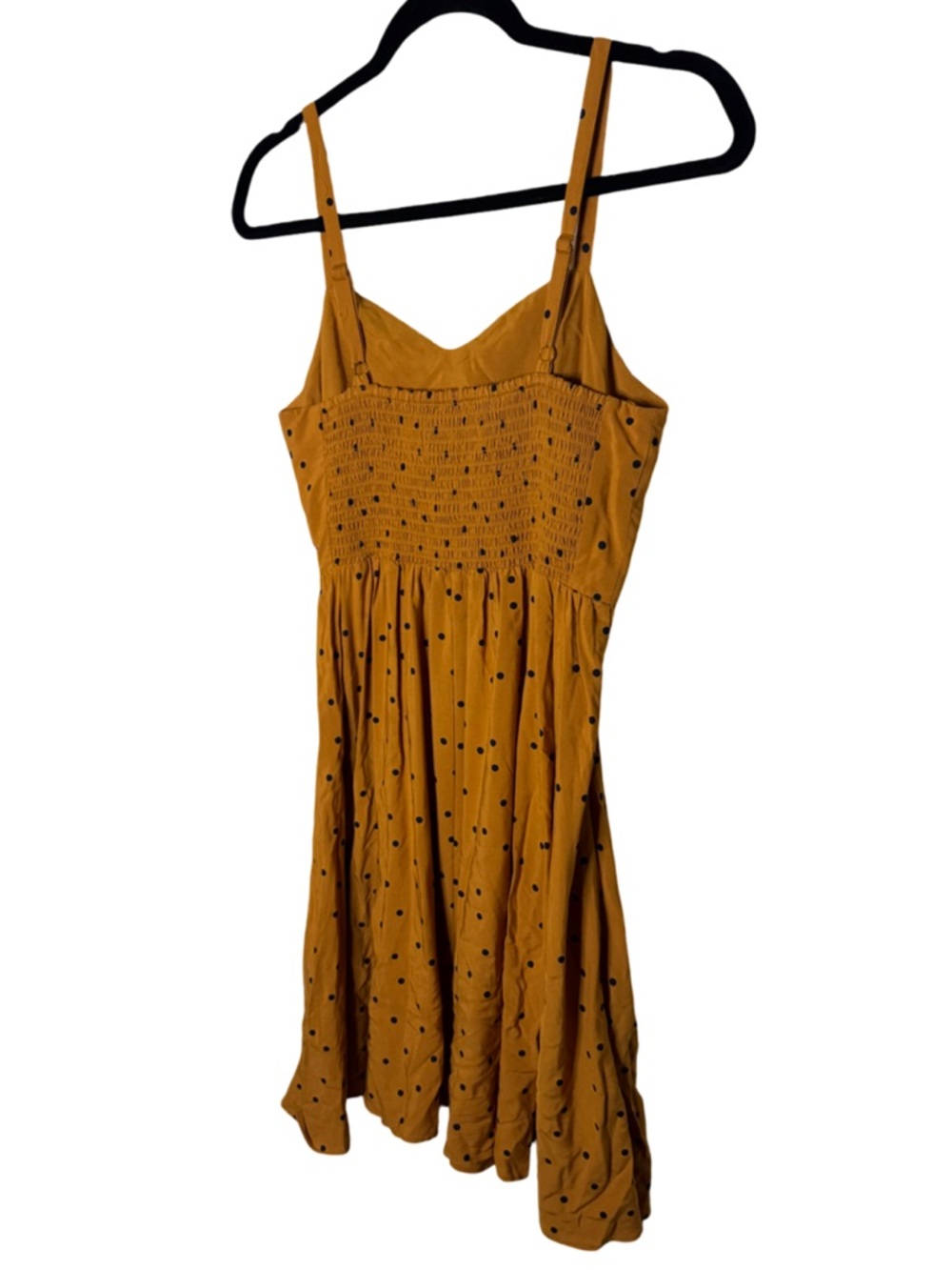Old Navy Mustard Polka Dot Fit & Flare Cami Dress Size S Above Knee - Picture 7 of 8